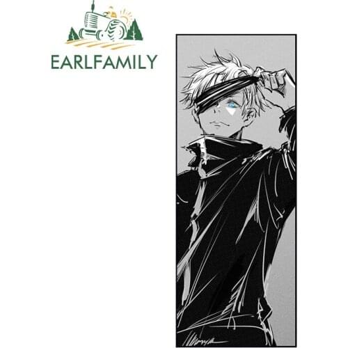 EARLFAMILY 13cm x 5.3cm for Jujutsu Kaisen Gojo Satoru Decal Window Trunk Personality DIY Waterproof Windshield Car Stickers