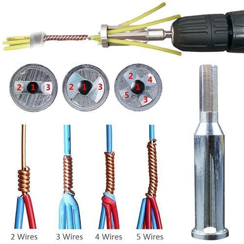Electrical Twist Wire Tool 5 Hole Electrician Universal Automatic Twisting Wire Stripping Doubling Machine Connector
