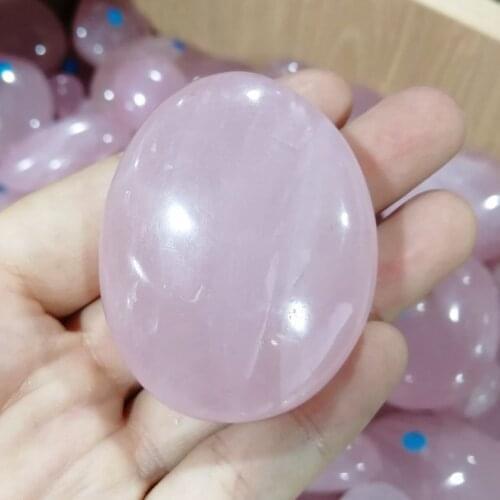 Hot pink quartz rose crystal palm stone Worry stones And Crystals Specimen healing for home Decoration 4-50mm