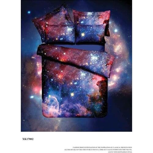 New Star Galaxy blue fashion bedding sets twin full queen size Universe Outer Space 4pc duvet cover set with bedsheet 25