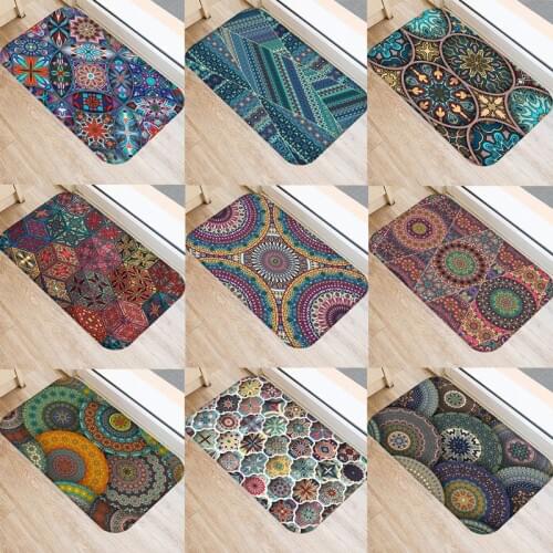 Living Room Doormats Colorful Mandala Pattern Anti-Slip Home Decorative Kitchen Floor Carpet Entrance Mat in Hallway