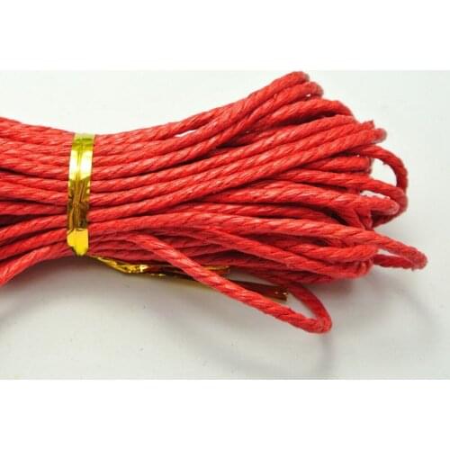 60 Meters Red Twisted Waxed Cotton Cord String Thread Line 2mm 2mm
