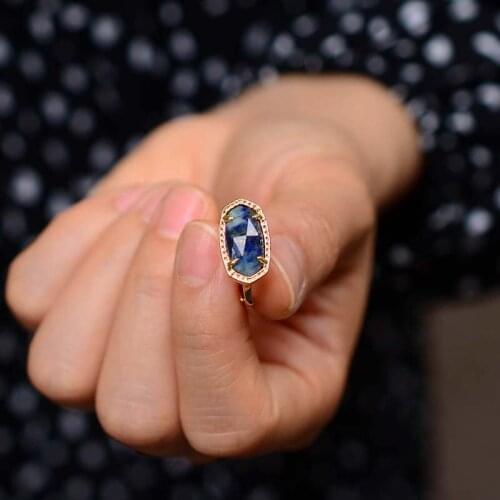 Lapis Lazuli Ring Daily Style Adjustable Size Ring Jewelry for Women