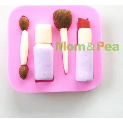 Mom&Pea 0632 Free Shipping Make-up Tools Shaped Silicone Mold Cake Decoration Fondant Cake 3D Mold