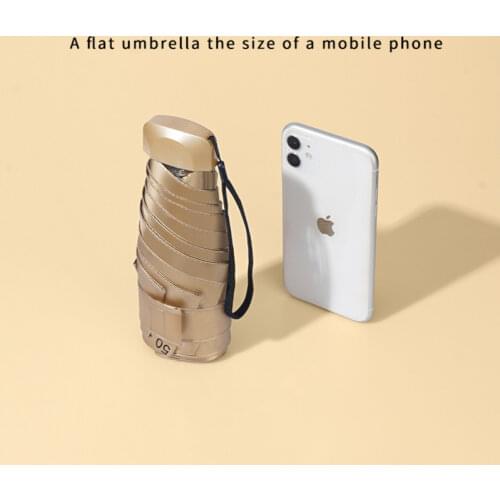 18cm Phone Size Anti UV Mini Pocket Umbrella Womens Umbrella Male Man Ultralight Rain Sun Umbrella 6 Folding Umbrella Parasol