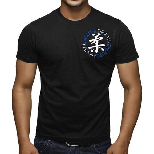 Tshirt Brand 2019 Male Short Sleeve Mens Chest Jiu Jitsu Circle Black T-Shirt Black T shirt