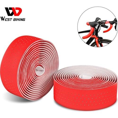 WEST BIKING 2 PCS Soft Bicycle Handlebar Strap Anti-slip Wear-resistant PU EVA Bike Handlebar Tape Road Bike Hand Bar Grip Tape