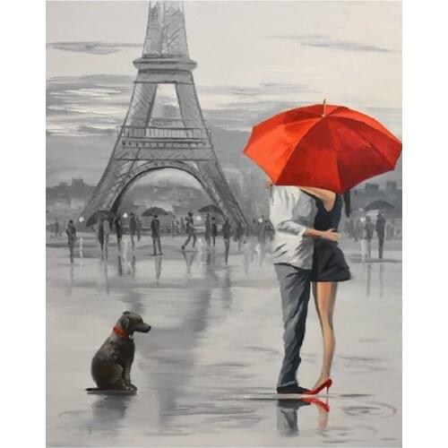 DIY Painting By Number Couple Modern Wall Art Coloring By Number Hand-painted Oil Painting Frame Home Decoration