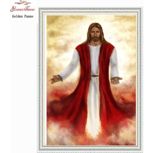 Golden Panno Needlework DIY DMC Cross stitch Sets For Embroidery kits Precise unprinted religion Patterns Counted Cross-stitch08