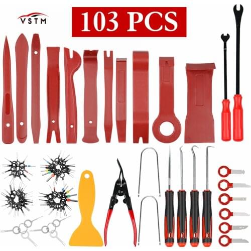 103Pcs Trim Removal Tool Car Panel Door Audio Trim Removal Tool Kit Auto Clip Pliers Fastener Remover Tool Set