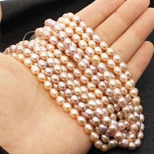 Natural Freshwater Pearl 6-7mm Round Ball Loose Bead Bracelet Necklace Semi-finished Handmade Hot DIY Jewelry Making Accessories