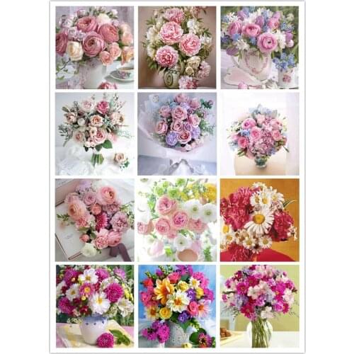 2021 hot sale DIY painting Diamond Flower Cross suit mosaic diamond embroidery round embroidery decoration home for girl friend