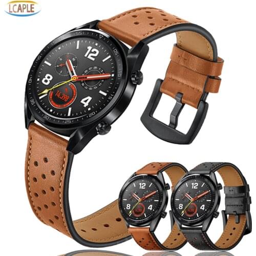 22mm watch strap for Samsung Galaxy watch 3 45mm belt Gear S3/Amazfit pace Genuine Leather Bracelet Huawei GT 2-2e-pro 46mm band