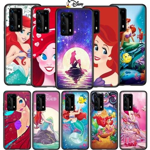Silicone Cover Cute The Mermaid For Huawei P40 P30 P20 P10 P9 P8 Pro Lite E Plus mini Pro 5G 2017 2019 Phone Case