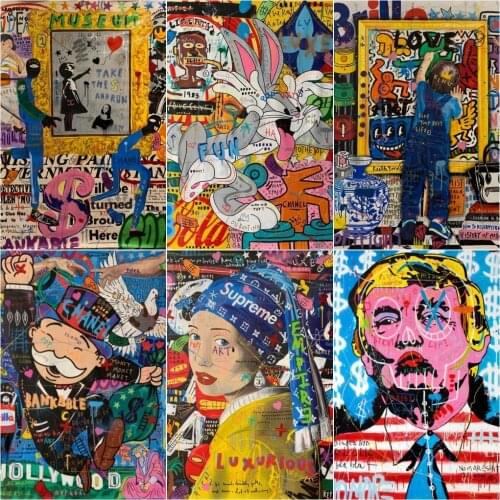 Modern Canvas Poster Painting Street Art Pictures Graffiti Art Painitngs on The Wall Art Posters and Prints Home Decoration