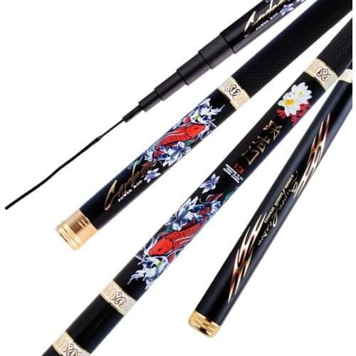 Special offer short section fishing rod hand pole superlight superhard 6H19 tune 2.7m-4.5m-7.2m stream rod carbon fishing rod