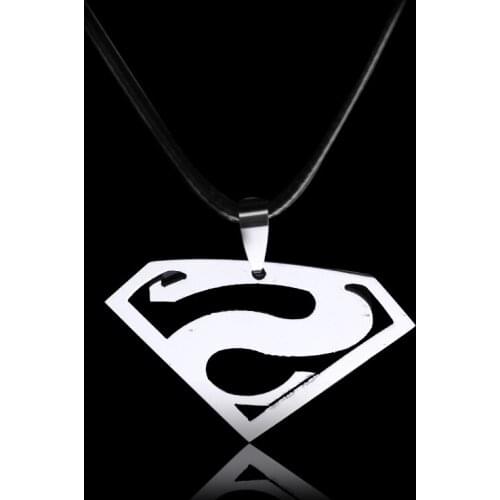 Super-man Necklace Stainless Steel Pendant Collare Collier Movie Jewelry