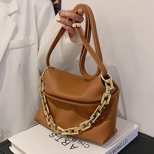Thick Chain High Quality Pu Leather Crossbody Bags for Women 2021 Luxury Womens Designer Shoulder Handbags Female Travel Purses