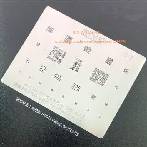 For Meilan 2/NOTE/NOTE2/5S MT6735V CPU BGA Stencil BGA Direct Heating Template 0.12mm Thickness
