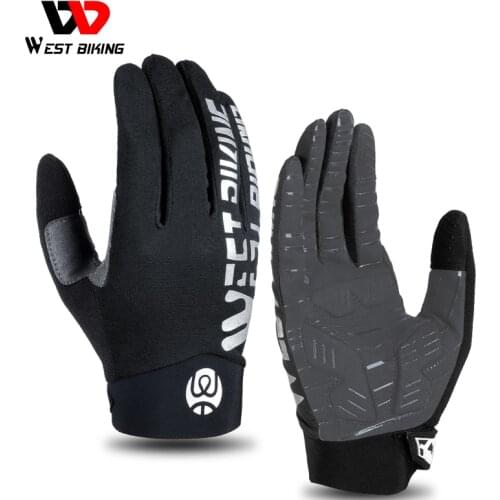 WEST BIKING Cycling Gloves Touch Screen Breathable MTB Bike Gloves Anti-slip Reflective Fashion Sport Fitness Bicycle Gloves