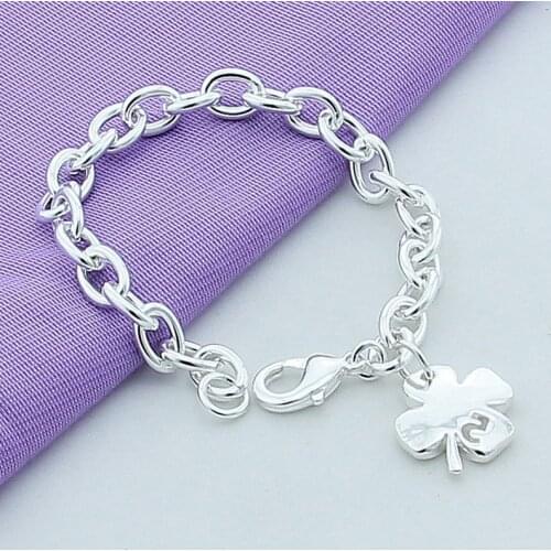 Top Quality 925 Silver Bracelet Four Clover Charm Bracelet & Bangles for Women Jewelry Wholesale