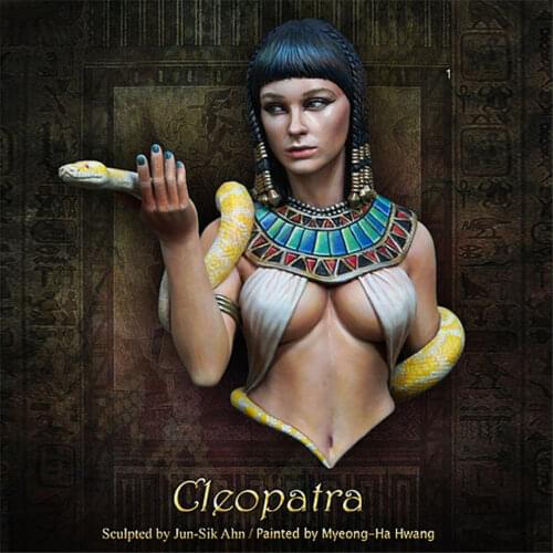 Cleopatra Egyptian Snake Queen Resin Bust 1/12 Assembly Model Figure Resin Kit Bust Colorless Models Self-Assembled Toys