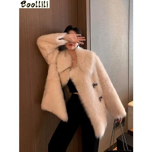 Boollili Natural Fur Coat Women 100% Wool Jacket Women Clothes 2020 Parka Real Fur Winter Coat Women Real Leather Jacket 2020