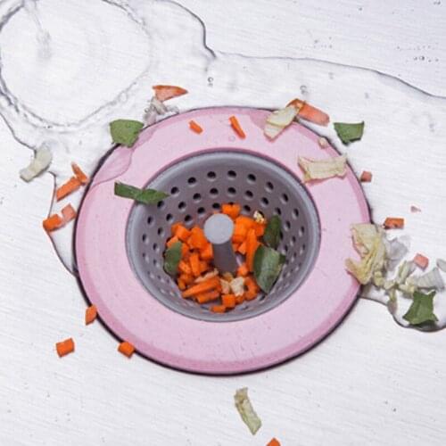 1Pc Sink Strainer Silicone Wheat Straw Kitchen Bathroom Anti-blocking Tools Sink Drain Round Floor Drain Cover Plug Water Filter