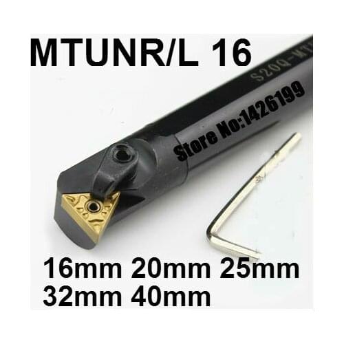 1PCS S16Q-MTUNR16 S20R-MTUNR16 S25S-MTUNR16 S32T-MTUNR16 S40T-MTUNR16 MTUNL16 16mm-40mm CNC Internal Turning tools