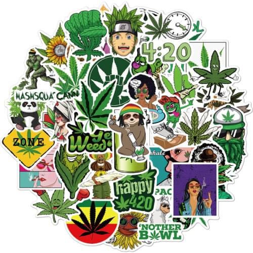 10/50/100pcs Joke Character Leaves Graffiti Sticker Kids Classic DIY Toy Bike Travel Luggage Guitar Waterproof Leaf PVC Sticker