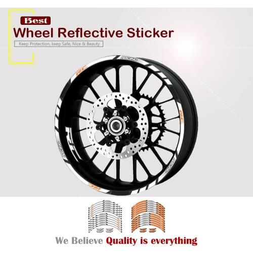 12 Strips Stickers Moto Motorcycle Decals Reflective Waterproof Wheel Decals For RC 125 200 390 690 790 2012-2019 2017 2018