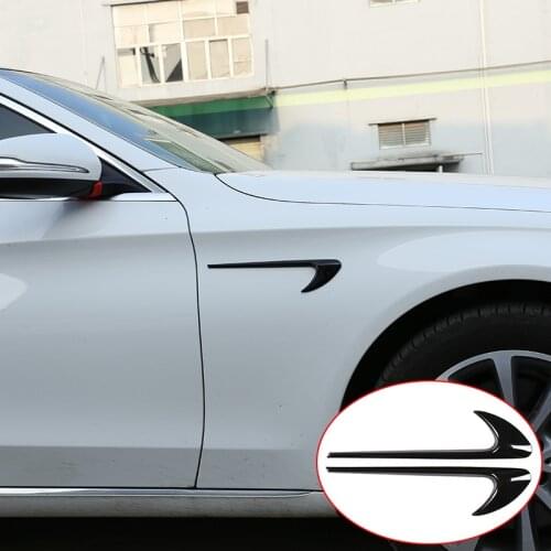 2pcs Glossy black ABS Chrome Car Side Fender Trim For Mercedes Benz E Class W213 C-Class W205 Refit E63S AMG Accessories