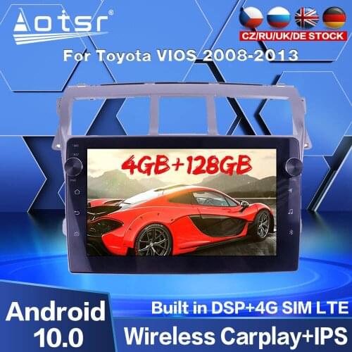 128GB Car Multimedia Player For Toyota VIOS 2008 2009 2010 2012 2013 Android Radio Screen GPS Navigation Audio Stereo Carplay HD