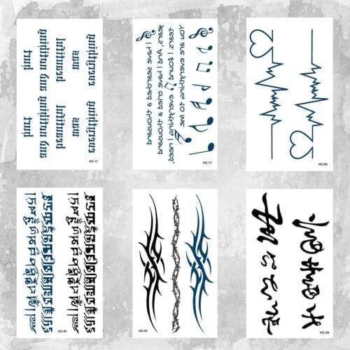 Letter music small cute tattoo body art beauty makeup waterproof temporary tattoo sticker