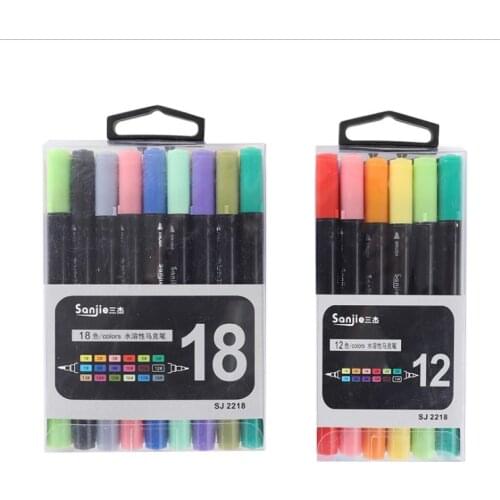 Double-headed Water-based Marker Environmental Protection Water Color Pen Kit Painting Brush School Stationery Kid Art Set