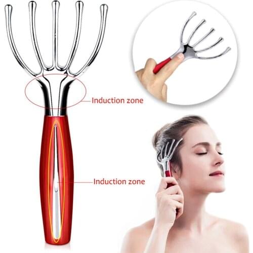 Head Massage Electric Five Finger Relax Massager Hair Held Spa Scalp Neck Headache Stress Relief Release Head Full Body Portable