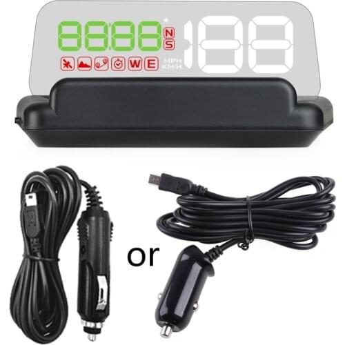HUD High Definition GPS Speed Projector Speedometer Clear Font RPM Clock Fuel Consumption Portable Car Head Up Display