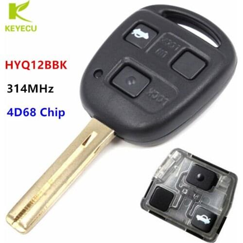 KEYECU Replacement Remote Car Key Fob 314MHz Chipped 4D68 for Lexus LS430 2001-2006 SC430 2002-2009 FCC: HYQ12BBK