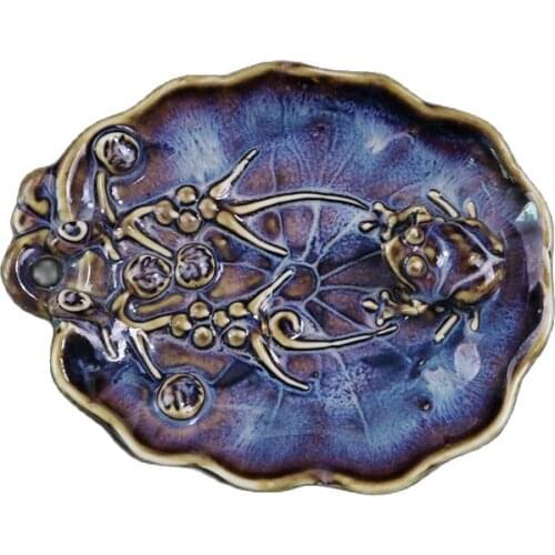 Chinese Old Porcelain Frog Wash Of Kiln Blue Glaze