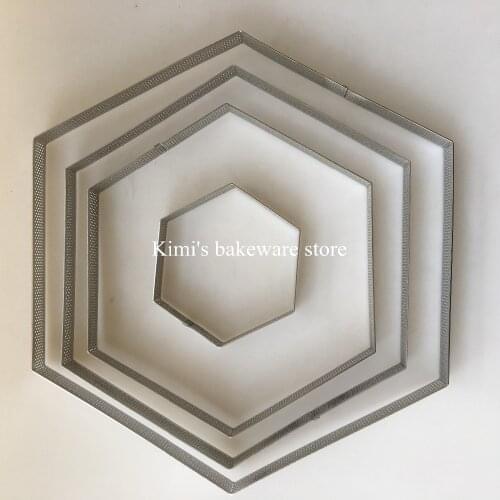 Fruit pie circle hexagon shaped stainless steel 304 perforated tart ring quiche ring tart pan pie ring with hole