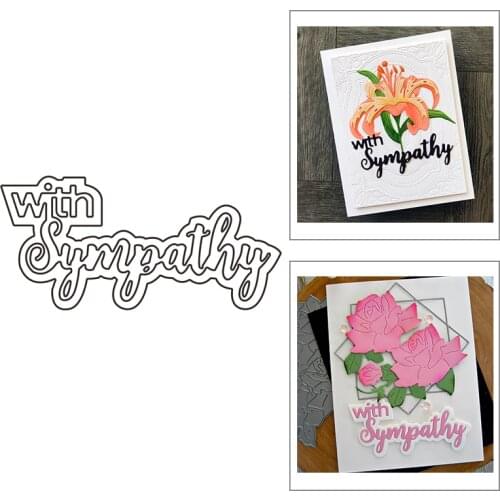2021 New English Words With Sympathy Metal Cutting Dies For DIY Craft Making Greeting Card Album Paper Scrapbooking No Stamp Set