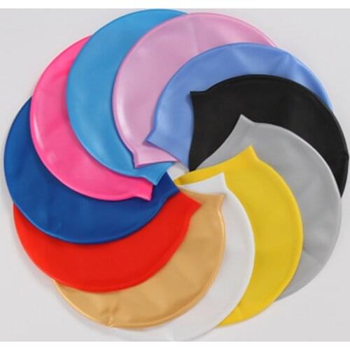 Soft Silicone Waterproof Swimming Caps Protect Ears Long Hair Sports Swim Pool Hat Swimming Cap for Men & Women Adults
