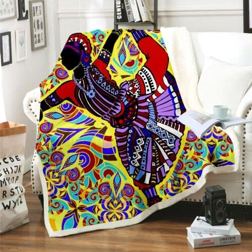 2020 NEW Egyptian Characters Blanket 3D Print Sherpa Blanket on Bed Kids Girl Flower Home Textiles Dreamlike Style 04