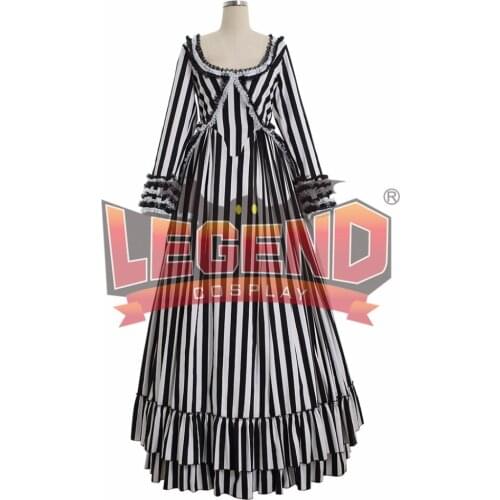 Sleepy Hollow Black and White Striped Dress Katrina Van Tassel sleepy hollow dress cosplay