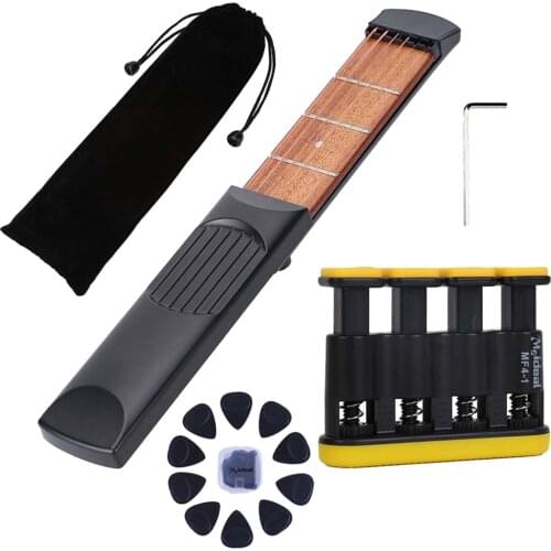 Portable 6 String 4 Fret Pocket Guitar Beginner Guitar Practice Tool Gadget for kids and beginners
