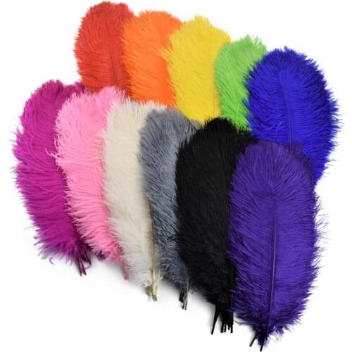 10Pcs 35-40cm Colorful Ostrich Feathers for Crafts Carnival Decoration Table Centerpieces Plume for Vases Handicraft Accessories