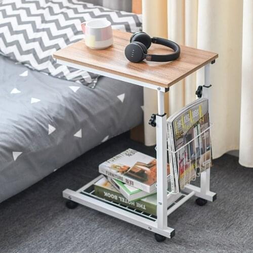Height Adjustable Coffee Table Bedside Table Sofa Side Tables Movable Simple Modern Laptop Tables End Table Magazine Basket