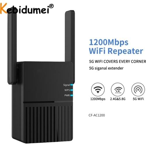 Wireless Wlan WiFi Booster 1200Mpbs 2.4G 5G Dual Band WiFi Repeater Amplifier 5Ghz Wi-Fi Signal Long Range WiFi Extender 300Mbps