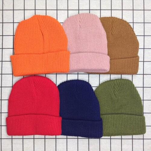 Fashion Kids Girls Boys Bonnet Autumn Warm Beanie Caps Winter Baby Beanies Hat Knitted Fluorescent Multicolor Skullies Knit Hats