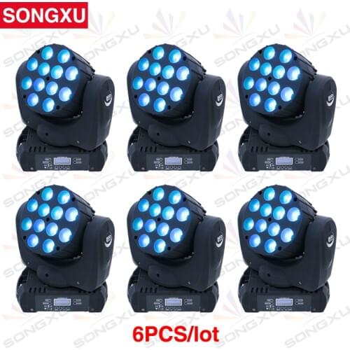 LED Beam Moving Head Light 12x12W RGBW 4in1 Moving Head Light DJ Bar Disco Stage Light 6pcs/lot/SX-MH1210A